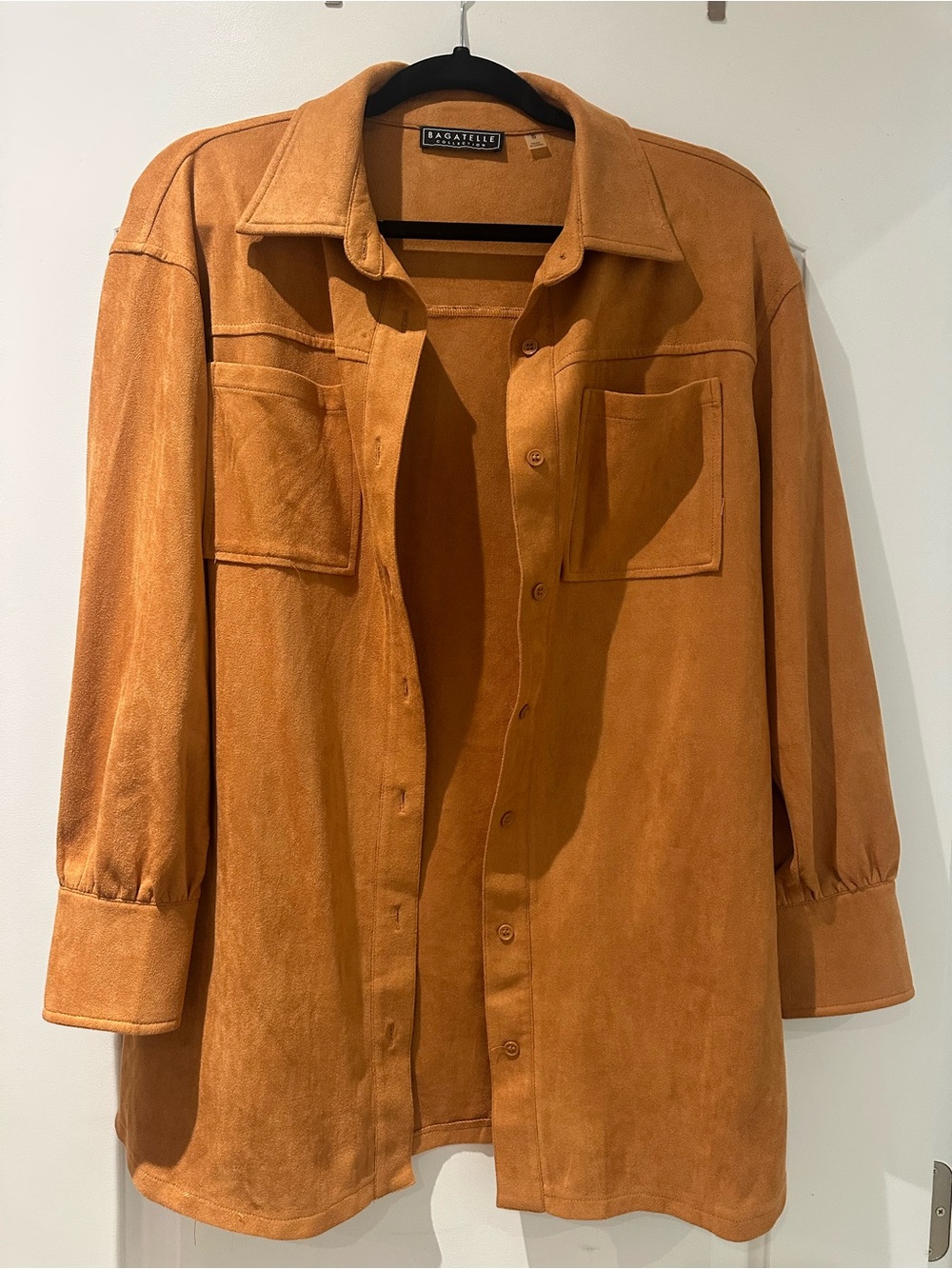 bagatelle Burnt Orange Suede Utility Shacket